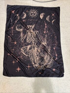 Small Skeleton Mermaid Tapestry